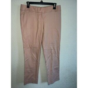 LOFT Women's Marisa Skinny Cropped Pants 4 Pink Stretch Cuffed Hem Office Work
